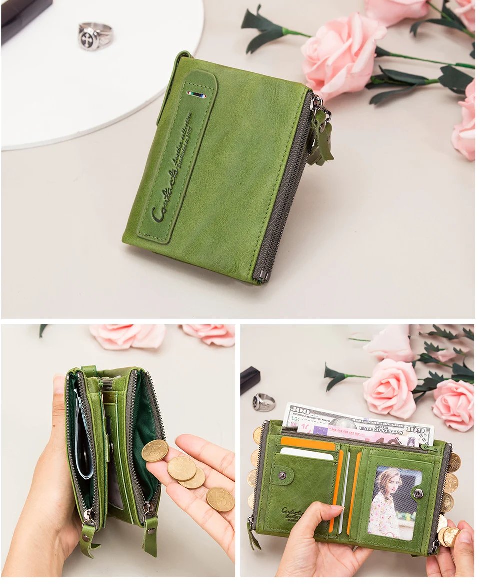 HOT Genuine Crazy Horse Cowhide Leather Men Wallet Short Coin Purse Small Vintage Wallets Brand High Quality Designer