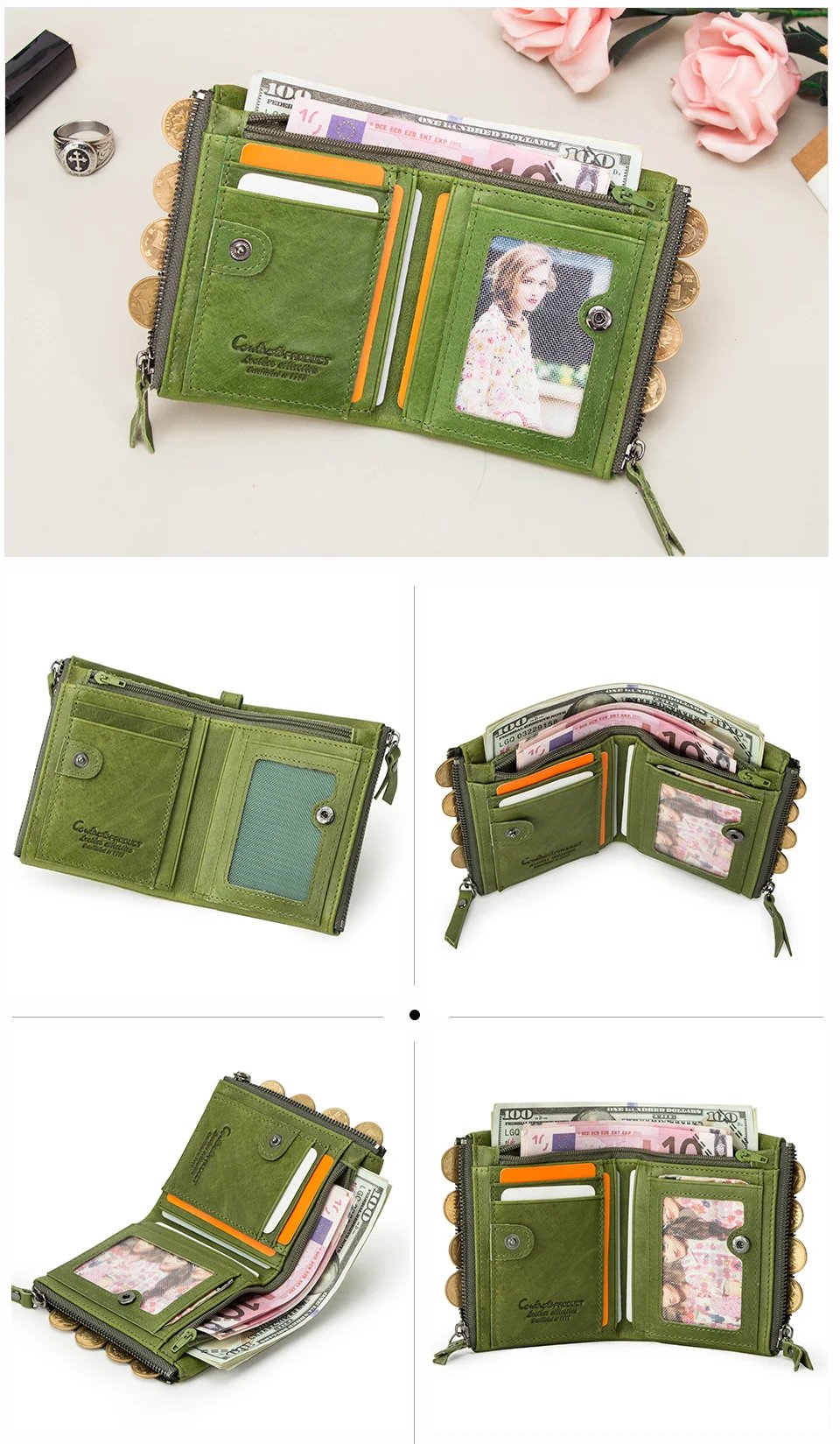 HOT Genuine Crazy Horse Cowhide Leather Men Wallet Short Coin Purse Small Vintage Wallets Brand High Quality Designer