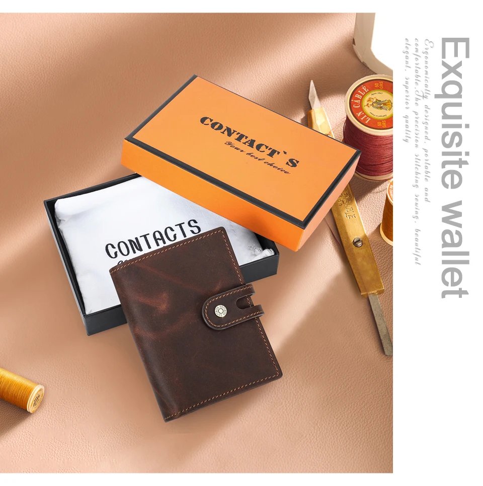 Genuine Leather AirTag Wallets for Men RFID Aluminum Card Holder Metal Wallets Zip Coin Purse Money Clip Men's Wallets