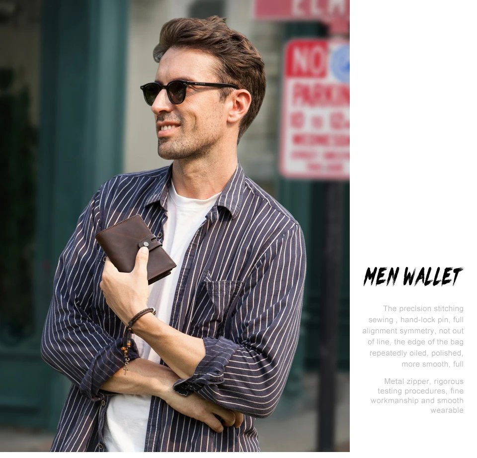 Genuine Leather AirTag Wallets for Men RFID Aluminum Card Holder Metal Wallets Zip Coin Purse Money Clip Men's Wallets