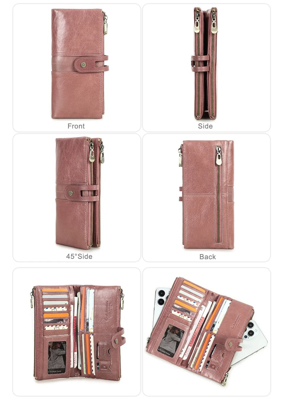 Genuine Leather Wallets for Men Long Casual Bifold Men Clutch Wallet Card Holder Coin Purse Money Clip Women's Wallets Genuine Leather Wallets for Men Long Casual Bifold Men Clutch Wallet Card Holder Coin Purse Money Clip Women's Wallets