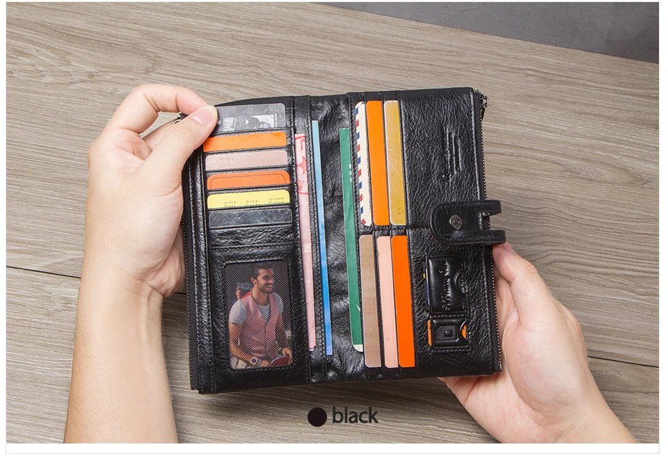 Genuine Leather Wallets for Men Long Casual Bifold Men Clutch Wallet Card Holder Coin Purse Money Clip Women's Wallets Genuine Leather Wallets for Men Long Casual Bifold Men Clutch Wallet Card Holder Coin Purse Money Clip Women's Wallets