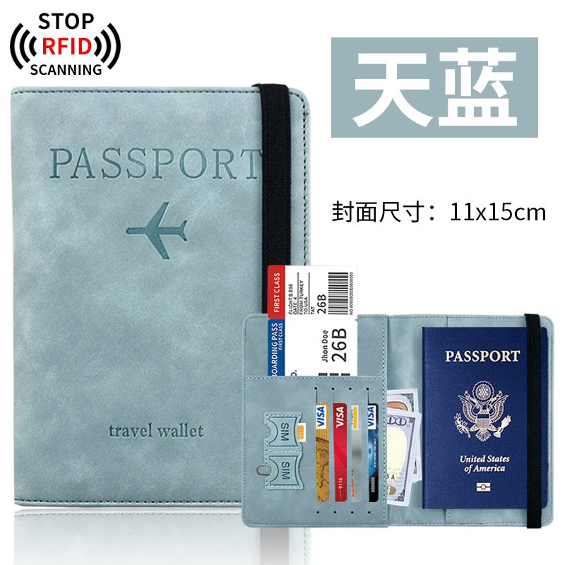 Women Men RFID Vintage Business Passport Covers Holder Multi-Function ID Bank Card PU Leather Wallet Case Travel Accessories