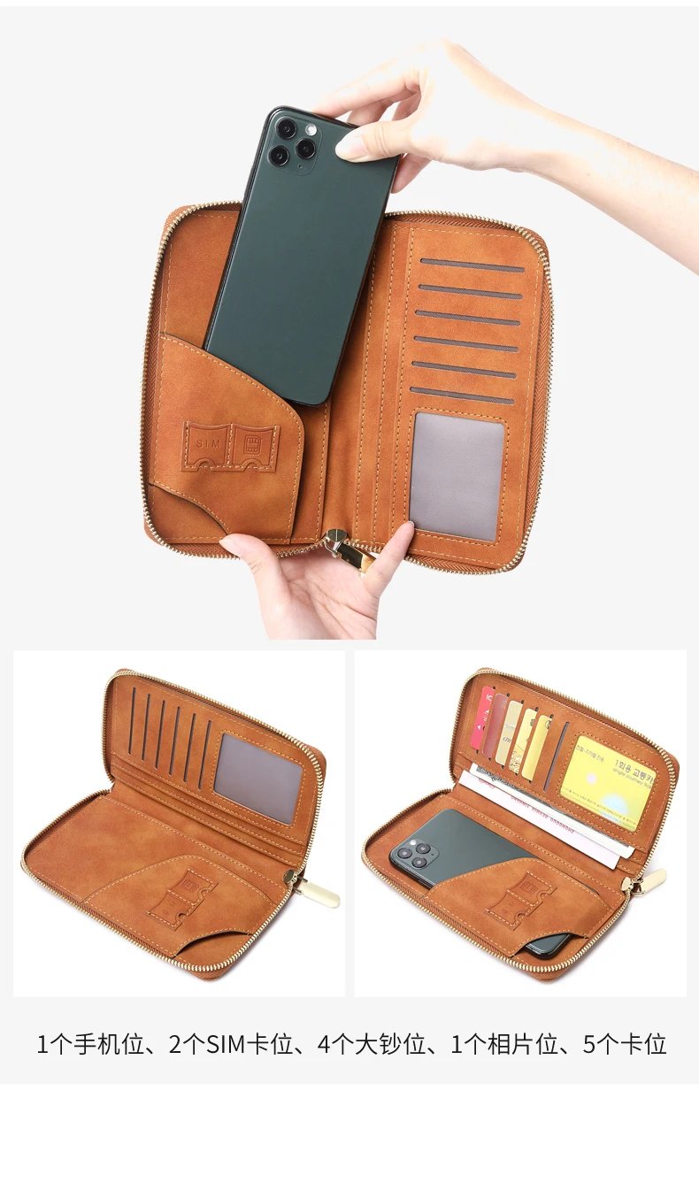 New Multifunctional Passport Cover Card Holder, Mobile Phone Travel Passport Wallet, Pu Leather RFID Blocking Passport Holder