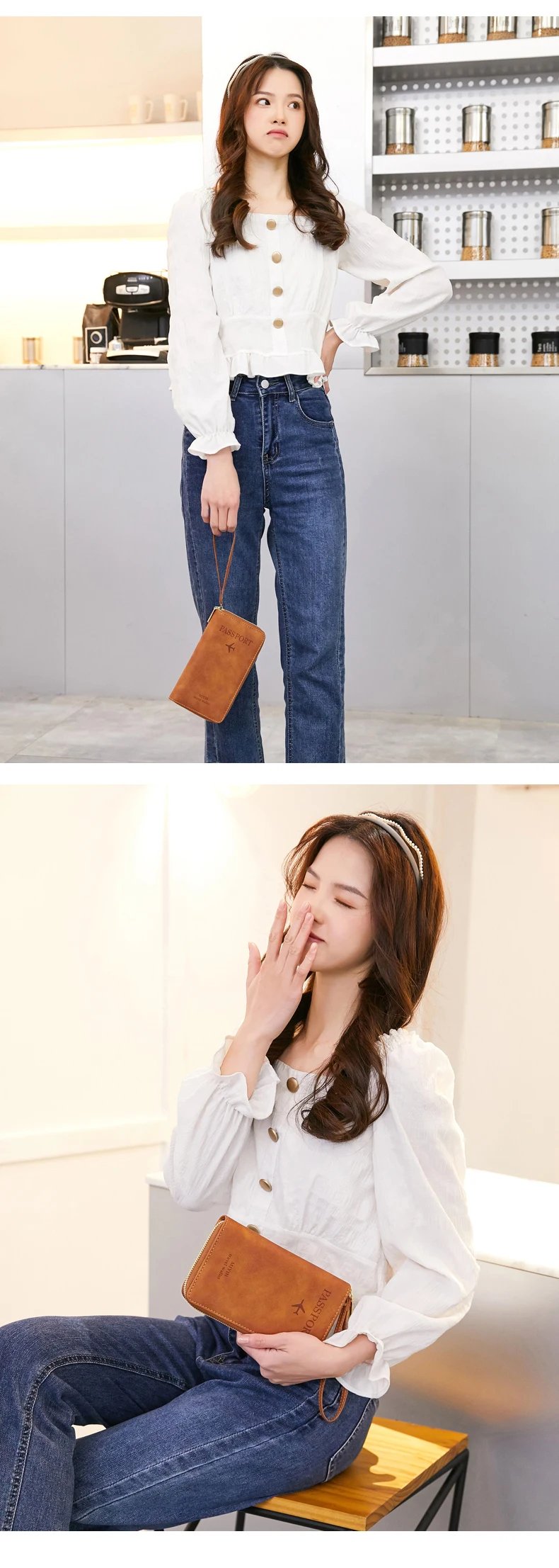 New Multifunctional Passport Cover Card Holder, Mobile Phone Travel Passport Wallet, Pu Leather RFID Blocking Passport Holder