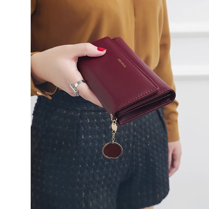 Fashion Women Wallets Brand Letter Long Tri-fold Wallet Purse Fresh Leather Female Clutch Card Holder Cartera Mujer