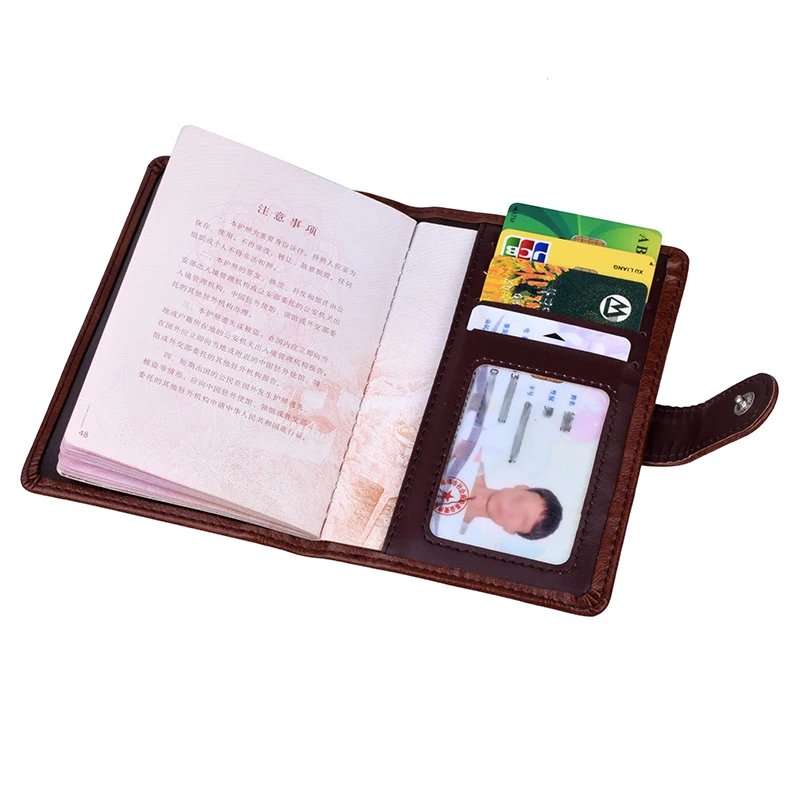 Travel Hasp Passport Holder Cover Leather Wallet Women Men Passports For Document Pouch Cards Case обложка на паспорт