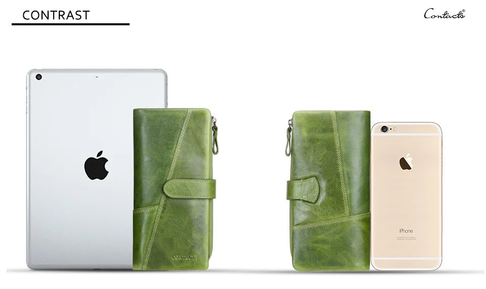 Genuine Leather Woman wallet Long Fashion Women's Purses Card Holders Female Bag Zip Coin Purses Women's Wallets