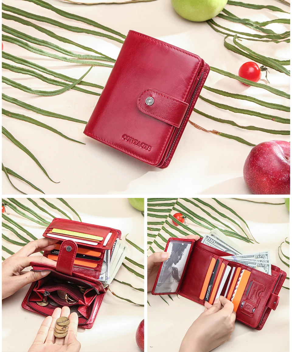 Genuine Leather Wallets for Women Short Fashion Women's Purses Card Holder Zip Coin Purses Female Bag Women's Wallet Genuine Leather Wallets for Women Short Fashion Women's Purses Card Holder Zip Coin Purses Female Bag Women's Wallet
