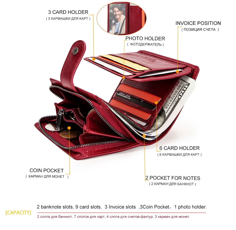 Genuine Leather Wallets for Women Short Fashion Women's Purses Card Holder Zip Coin Purses Female Bag Women's Wallet Genuine Leather Wallets for Women Short Fashion Women's Purses Card Holder Zip Coin Purses Female Bag Women's Wallet