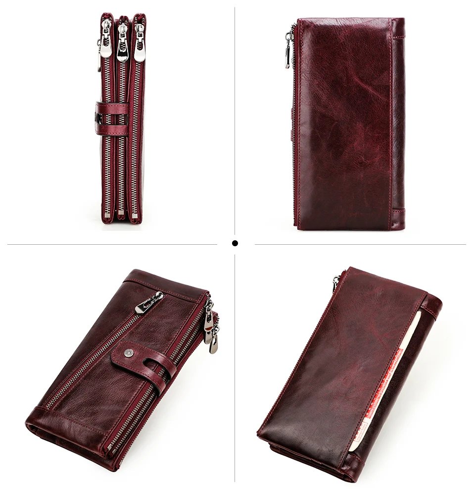 Women Wallet Fashion Genuine Leather Wallet Card Holder Female Long Purse Phone Pocket Large Capacity Clutch Wallets