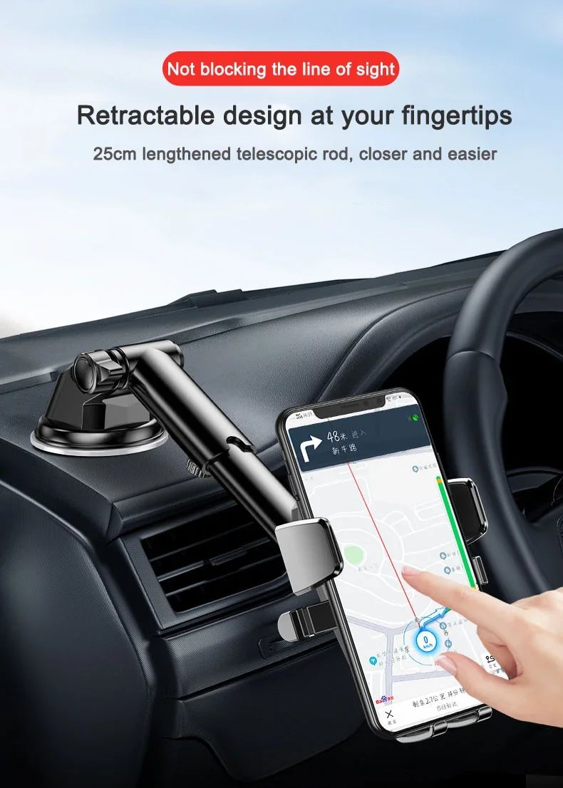 2024 NEW Universal Sucker Car Phone Holder 360&deg; Windshield Car Dashboard Mobile Cell Support Bracket for iPhone Samsung Xiaomi