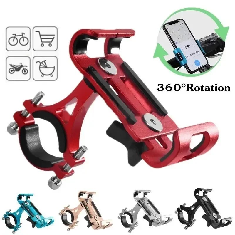 360 Rotate Metal Motorcycle Bicycle Phone Holder Aluminum Alloy Anti-slip Bracket Support GPS Clip Bike Phone Stand for iPhone