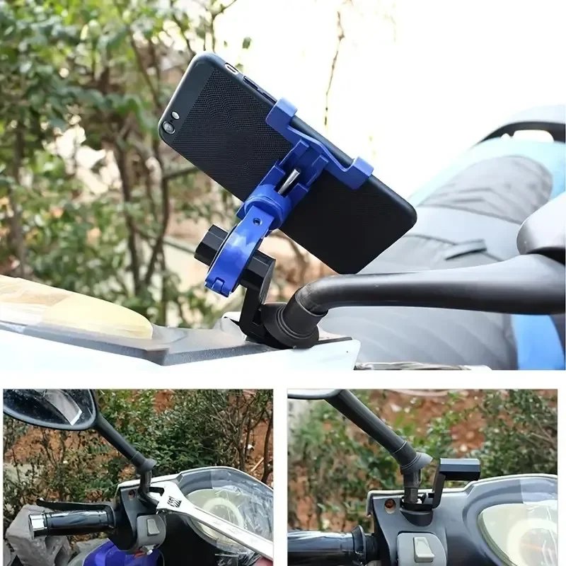 360 Rotate Metal Motorcycle Bicycle Phone Holder Aluminum Alloy Anti-slip Bracket Support GPS Clip Bike Phone Stand for iPhone