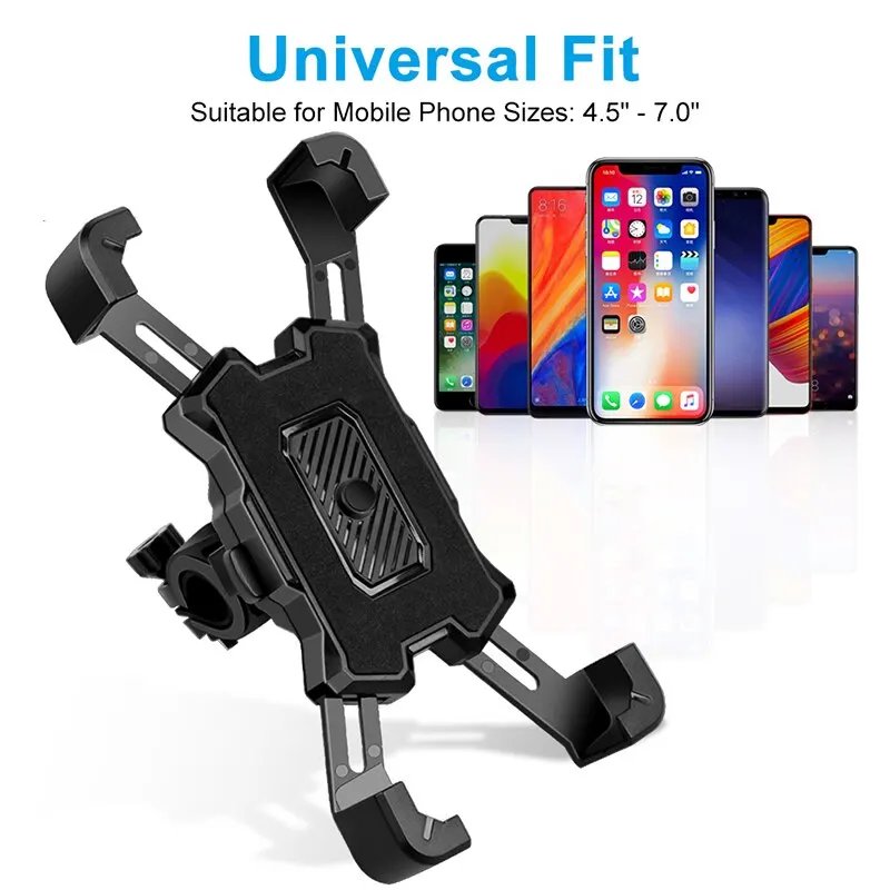 360 Degrees Bike Phone Holder Universal Bicycle Handle Phone Holder for 4-7 inch Mobile Phone Stand Shockproof Bracket Support