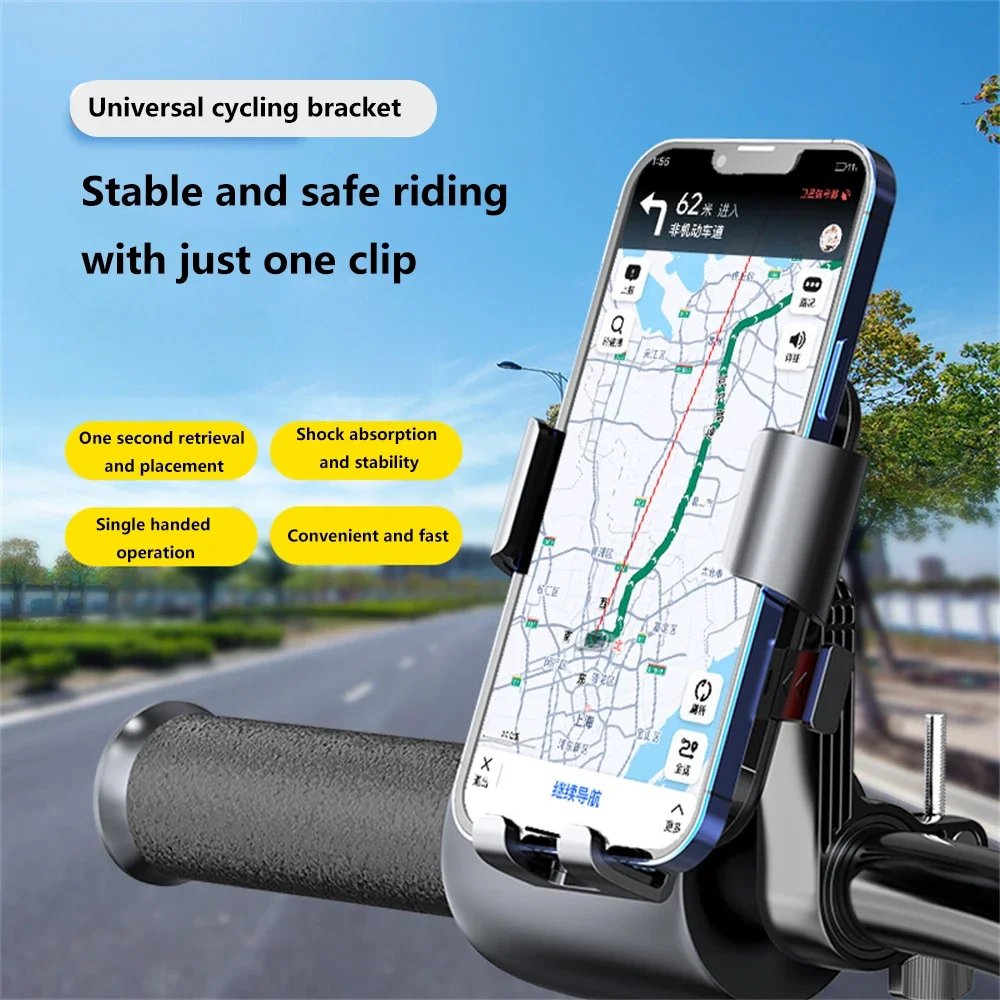 Motorcycles Bicycles Phone Holder Free Rotation Mobile Phone Navigation Bracket For Riding Shockproof For iPhone Xiaomi Samsung