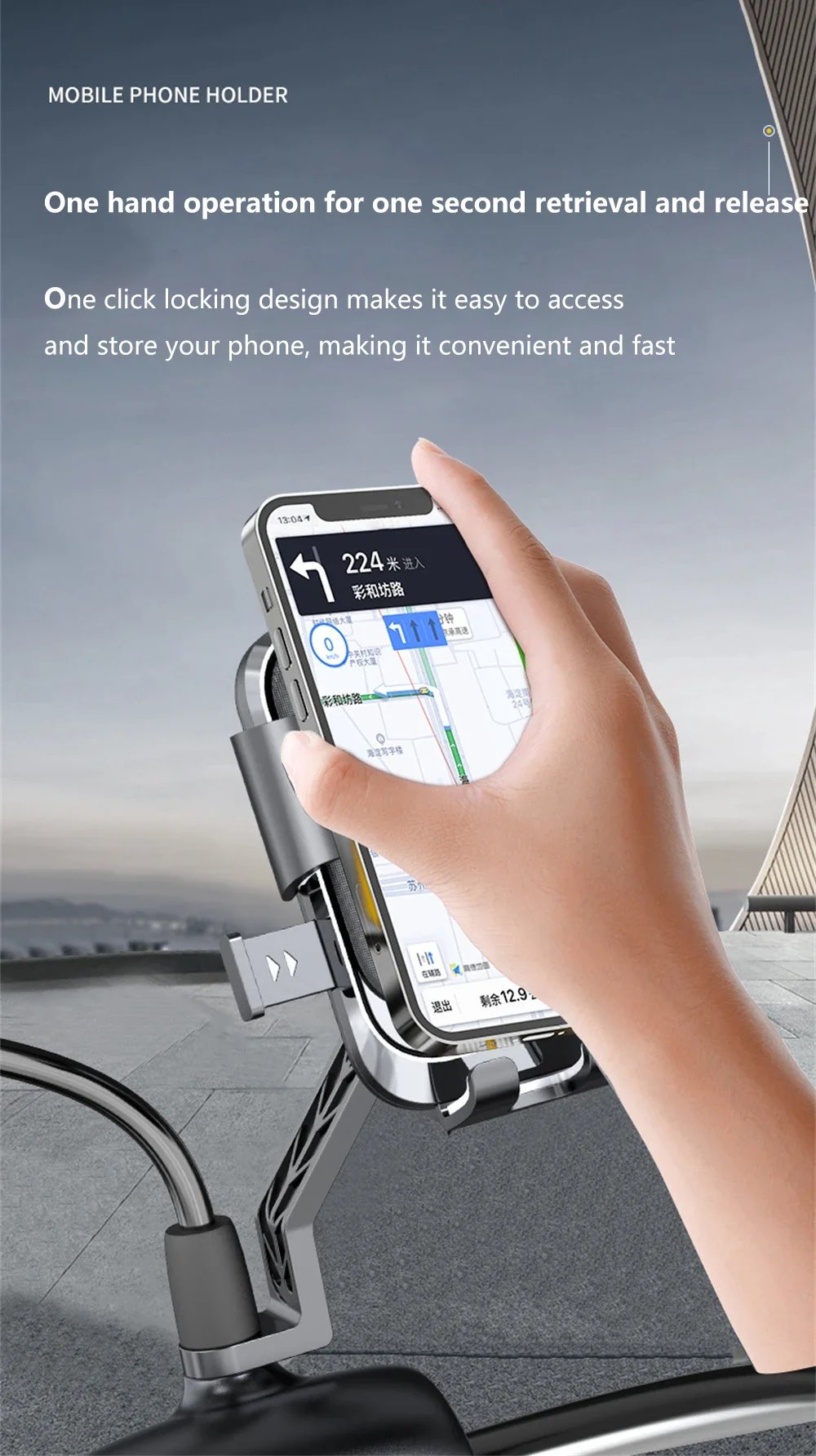 Motorcycles Bicycles Phone Holder Free Rotation Mobile Phone Navigation Bracket For Riding Shockproof For iPhone Xiaomi Samsung