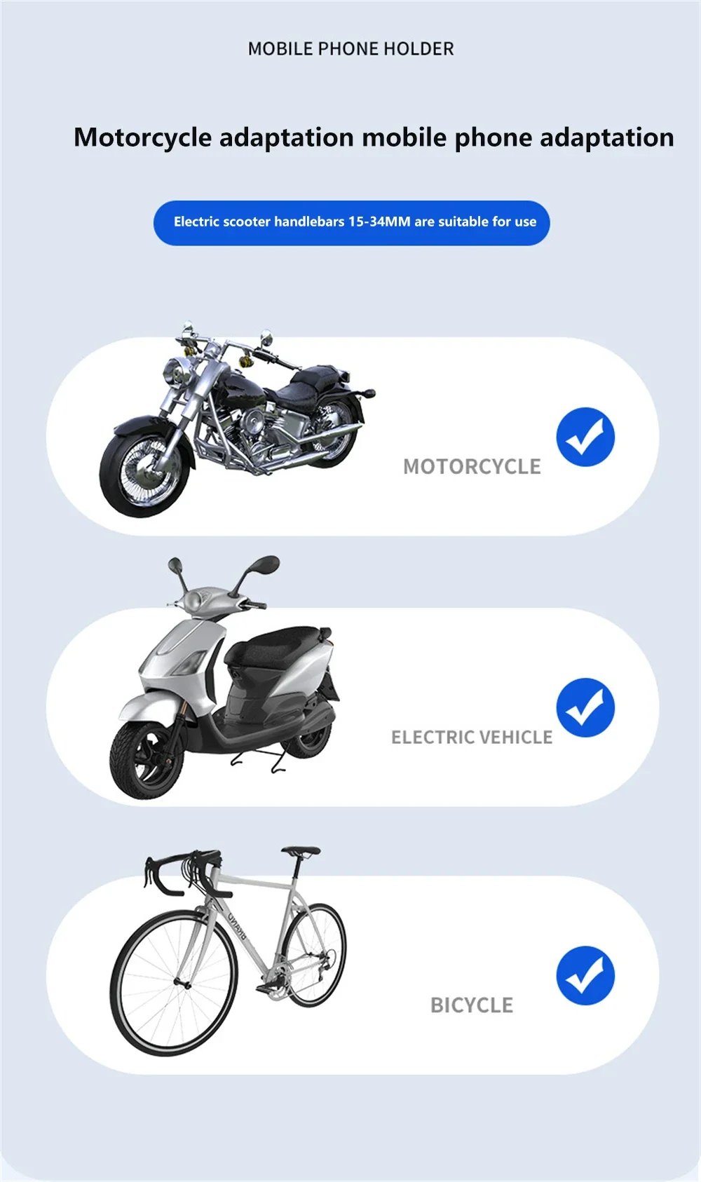 Motorcycles Bicycles Phone Holder Free Rotation Mobile Phone Navigation Bracket For Riding Shockproof For iPhone Xiaomi Samsung