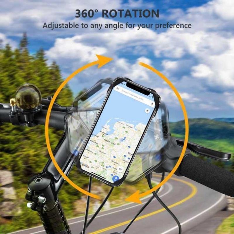 360&deg; Removable Bicycle Phone Holder  Black Universal Motorcycle Mobile Phone Rack Bike Handlebar Stand Brackets