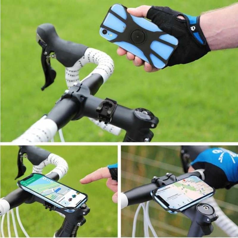 360&deg; Removable Bicycle Phone Holder  Black Universal Motorcycle Mobile Phone Rack Bike Handlebar Stand Brackets