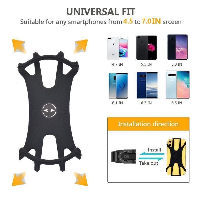 360&deg; Removable Bicycle Phone Holder  Black Universal Motorcycle Mobile Phone Rack Bike Handlebar Stand Brackets