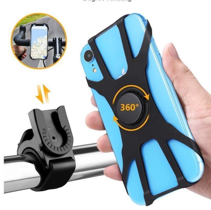 360&deg; Removable Bicycle Phone Holder  Black Universal Motorcycle Mobile Phone Rack Bike Handlebar Stand Brackets