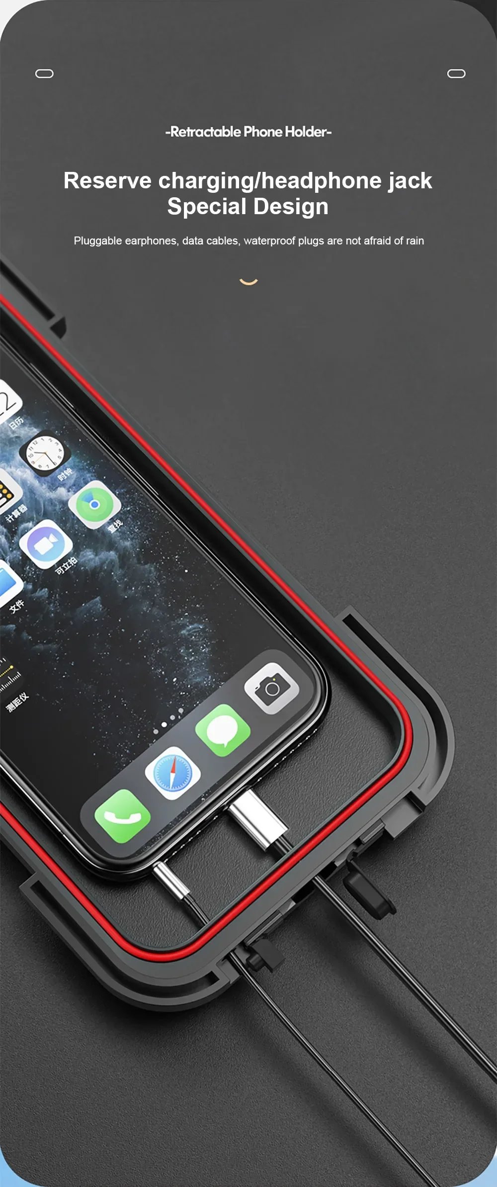 Waterproof Motorcycle Bike Mobile Phone Holder Support Universal Bicycle GPS 360&deg; Swivel Adjustable Motorcycle Cellphone Holder