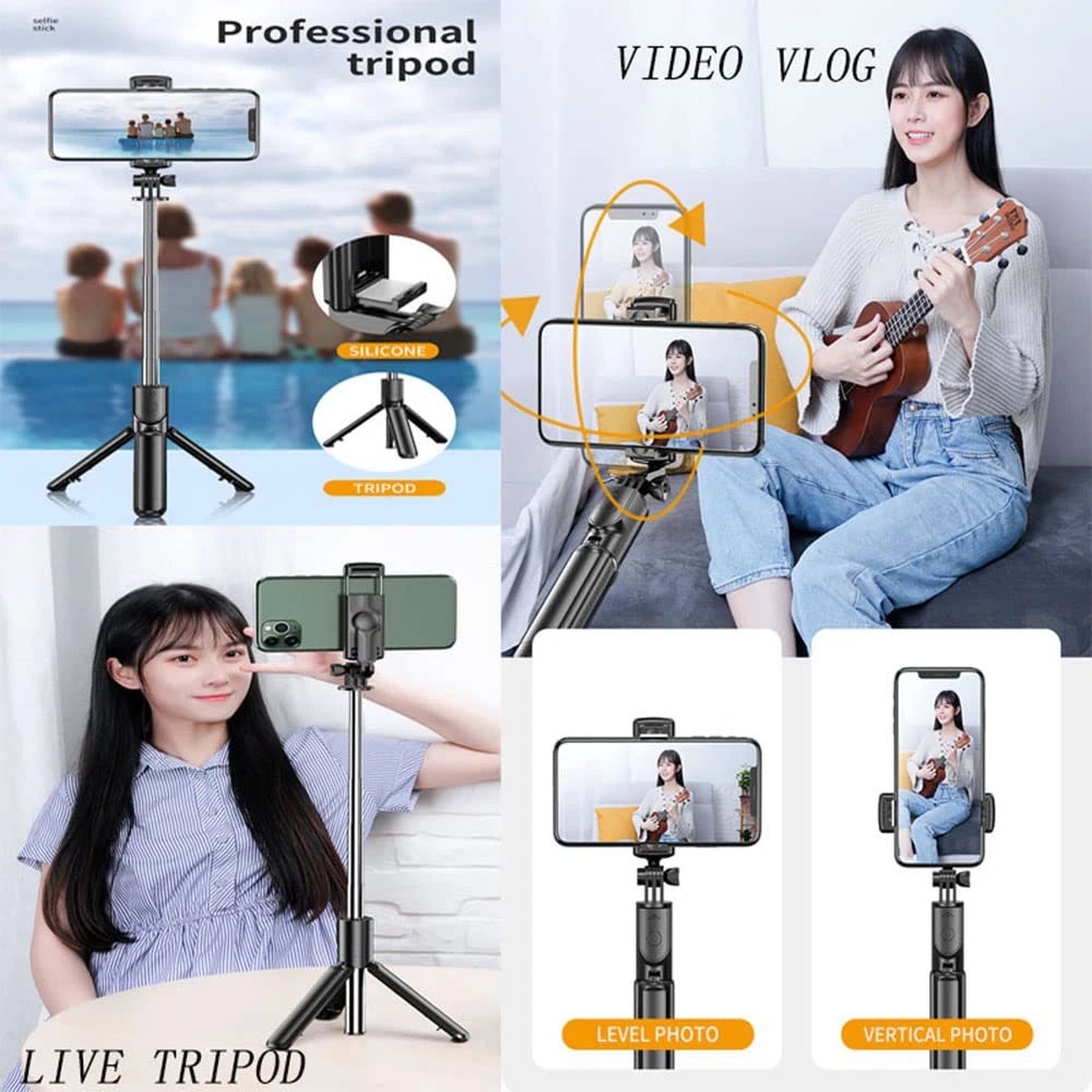 Selfie Stick Tripod Stand with Remote Extendable for iPhone, High Strength Legs for iPhone 15 14 13 12 Pro Max Smartphone
