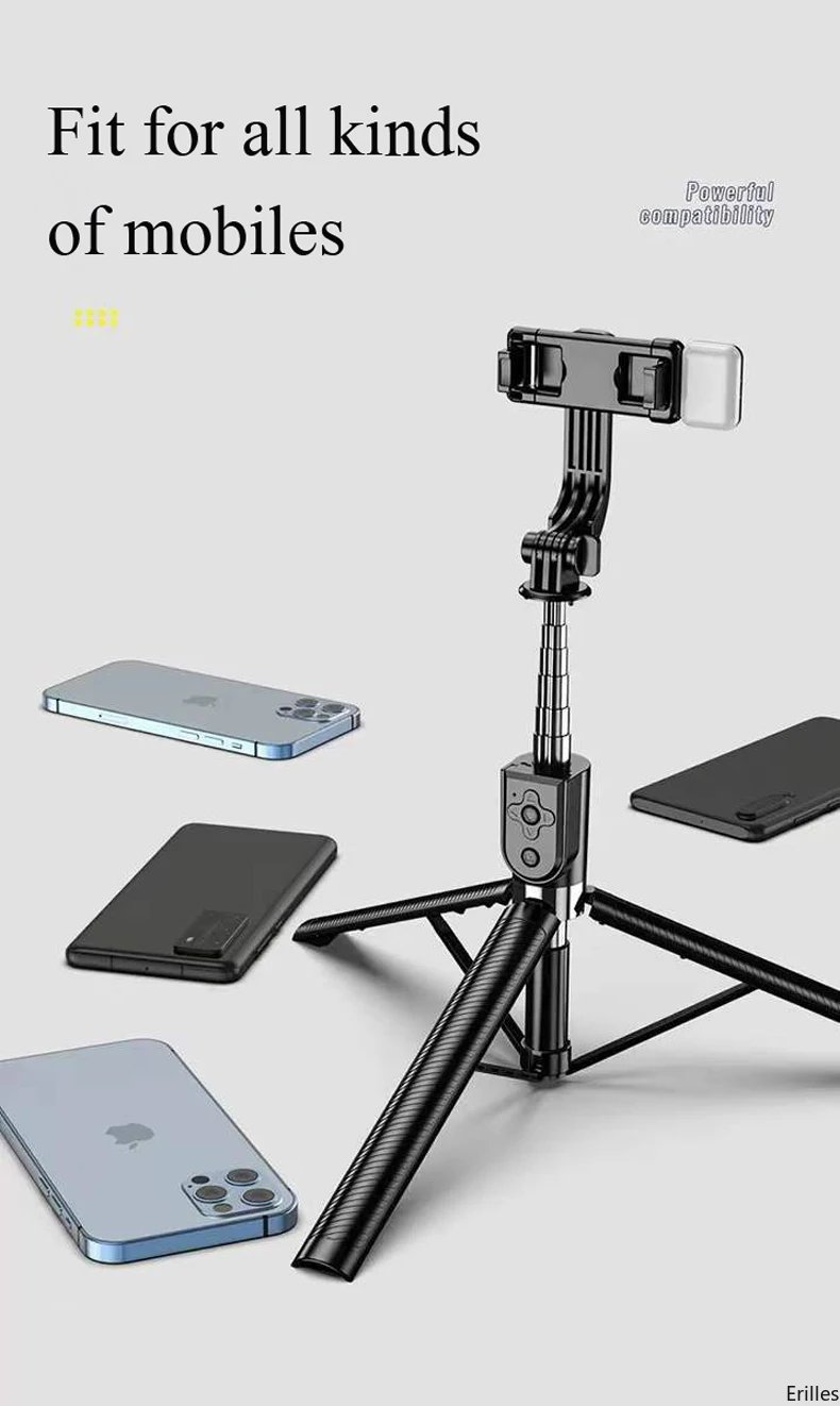 1.67M Long Extended Bluetooth Wireless Selfie Stick Live Broacast Stand Holder Tripod Foldable With Fill Light For Smartphones