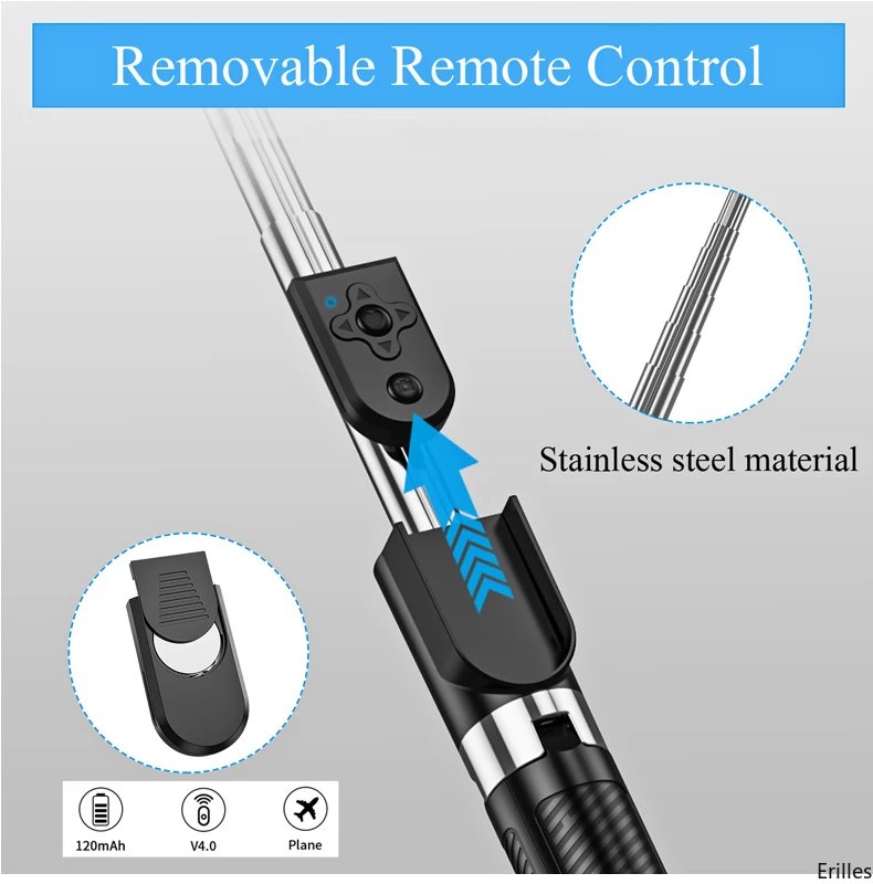 1.67M Long Extended Bluetooth Wireless Selfie Stick Live Broacast Stand Holder Tripod Foldable With Fill Light For Smartphones