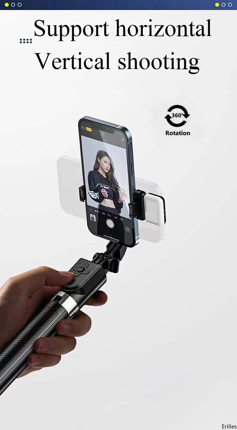 1.67M Long Extended Bluetooth Wireless Selfie Stick Live Broacast Stand Holder Tripod Foldable With Fill Light For Smartphones