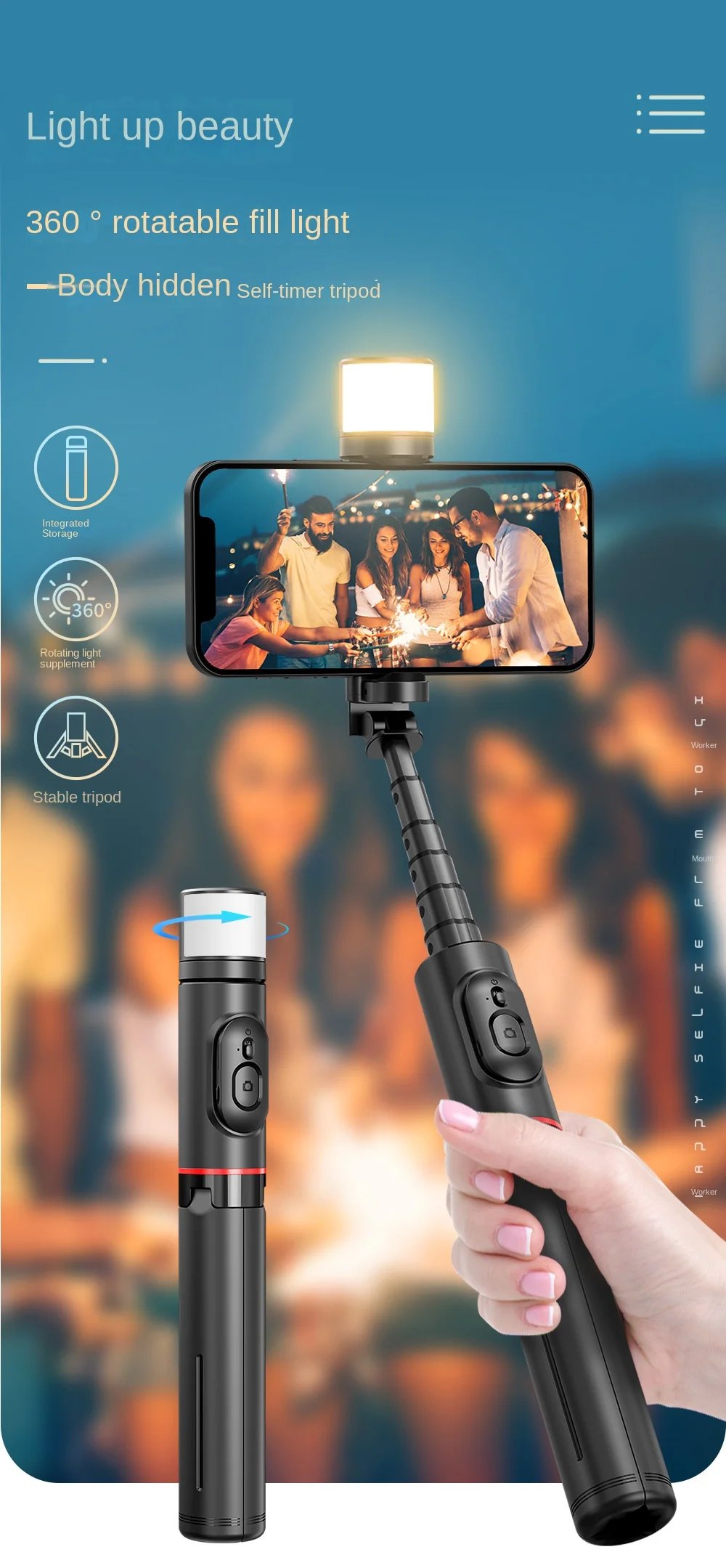 Selfie Stick Telescopic Rod Phone Tripod Mobile Stand Bluetooth Tripod Stand with Remote Control Ring Light Mini Tripod Selfie Stick Telescopic Rod Phone Tripod Mobile Stand Bluetooth Tripod Stand with Remote Control Ring Light Mini Tripod