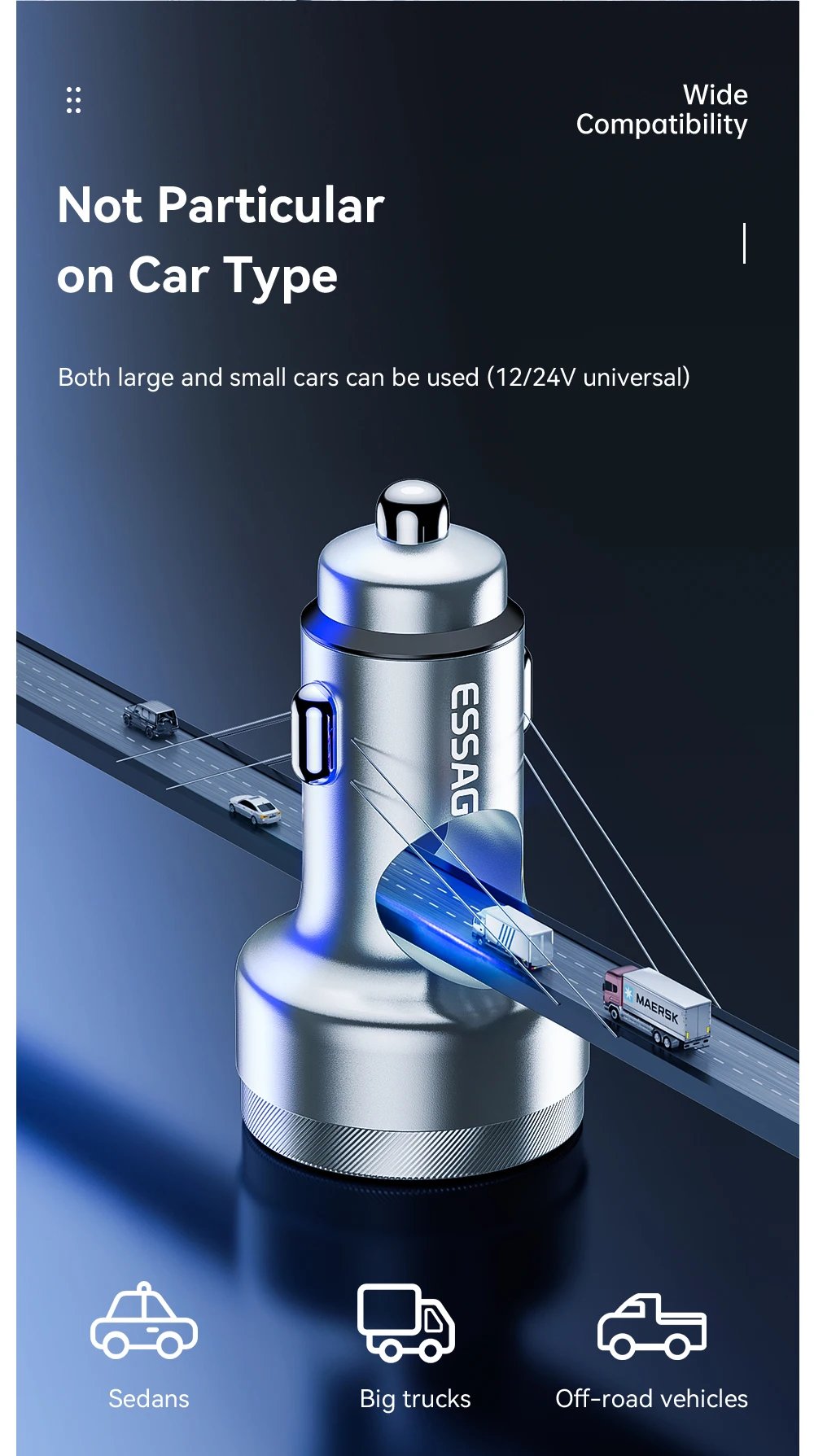 Essager 80W Car Charger USB Type C PD Fast Charging Phone Quick Charge for iPhone 14 13 Huawei Xiaomi Samsung iPad Laptop Tablet