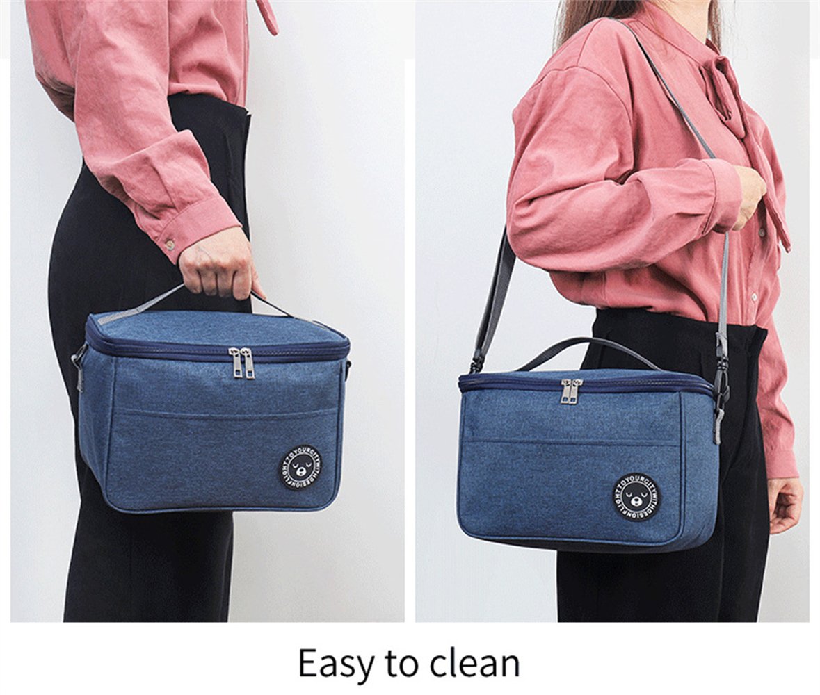 Portable Lunch Bag Food Thermal Box Durable Waterproof Office Cooler Lunchbox With Shoulder Strap Insulated Case