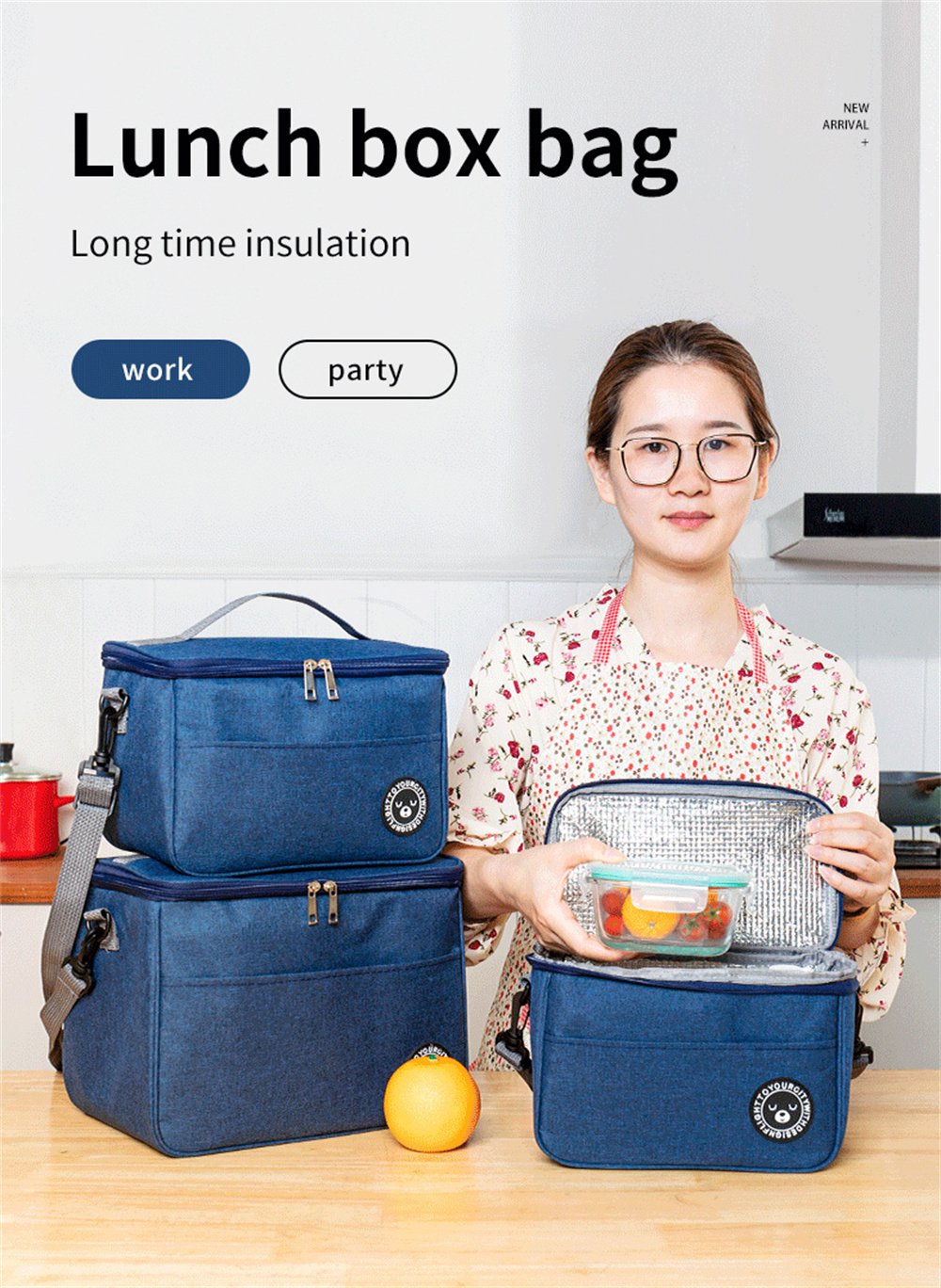 Portable Lunch Bag Food Thermal Box Durable Waterproof Office Cooler Lunchbox With Shoulder Strap Insulated Case