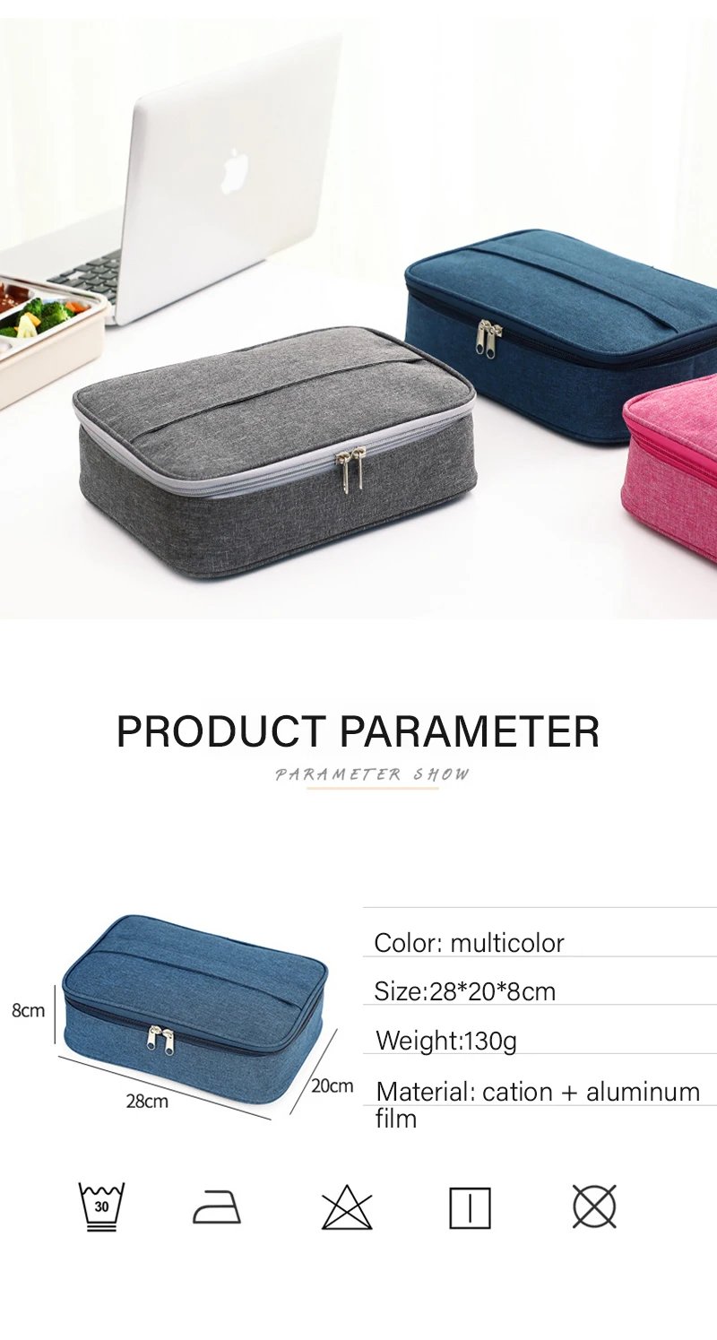 Multifunction Large Capacity Cooler Bag Waterproof Oxford Portable Zipper Thermal Lunch Bags For Women Lunch Box Picnic Food Bag