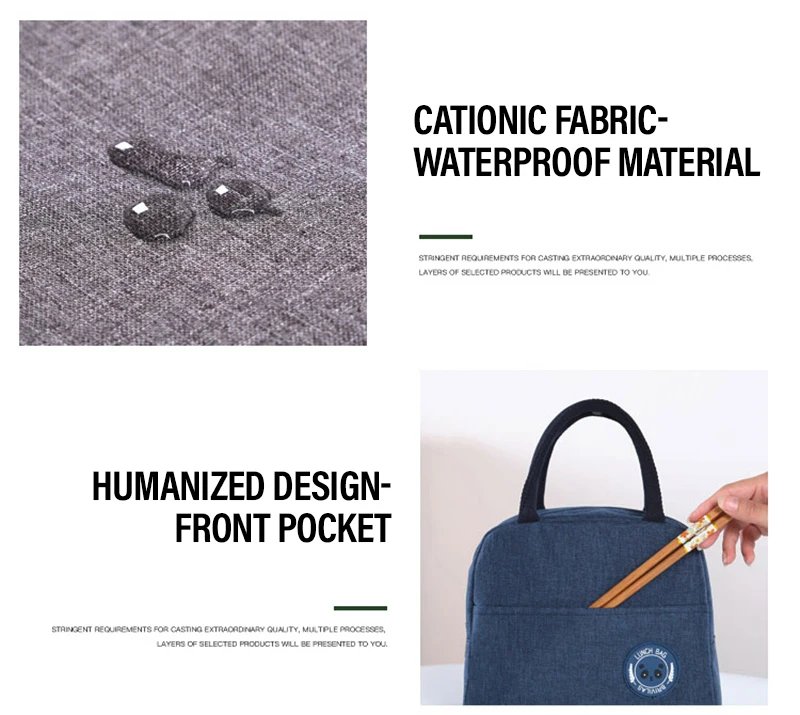 Multifunction Large Capacity Cooler Bag Waterproof Oxford Portable Zipper Thermal Lunch Bags For Women Lunch Box Picnic Food Bag