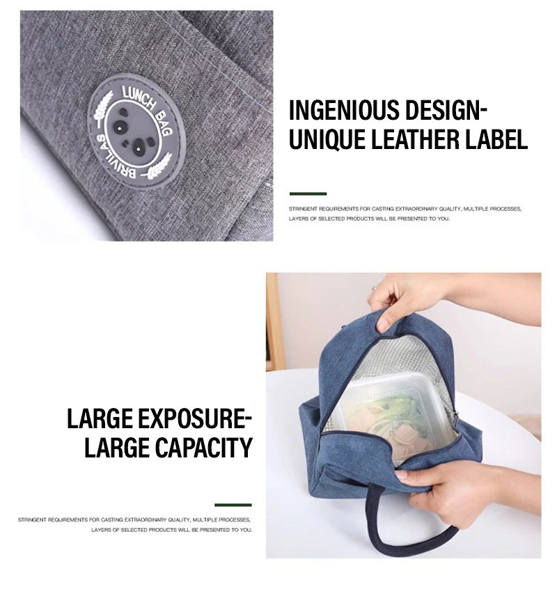 Multifunction Large Capacity Cooler Bag Waterproof Oxford Portable Zipper Thermal Lunch Bags For Women Lunch Box Picnic Food Bag