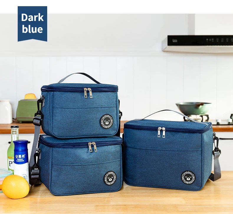 Portable Lunch Bag Food Thermal Box Durable Waterproof Office Cooler Lunchbox with Shoulder Strap Picnic Bag for Couples Unisex