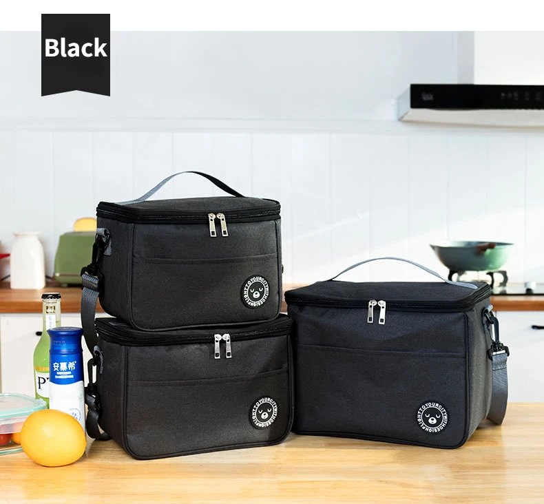 Portable Lunch Bag Food Thermal Box Durable Waterproof Office Cooler Lunchbox with Shoulder Strap Picnic Bag for Couples Unisex