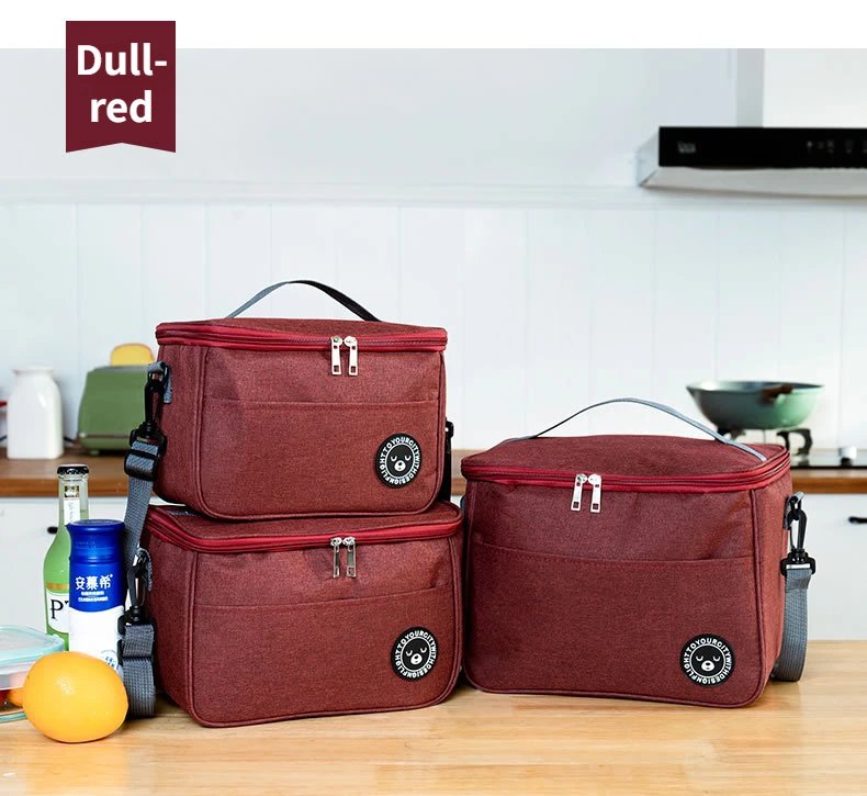 Portable Lunch Bag Food Thermal Box Durable Waterproof Office Cooler Lunchbox with Shoulder Strap Picnic Bag for Couples Unisex