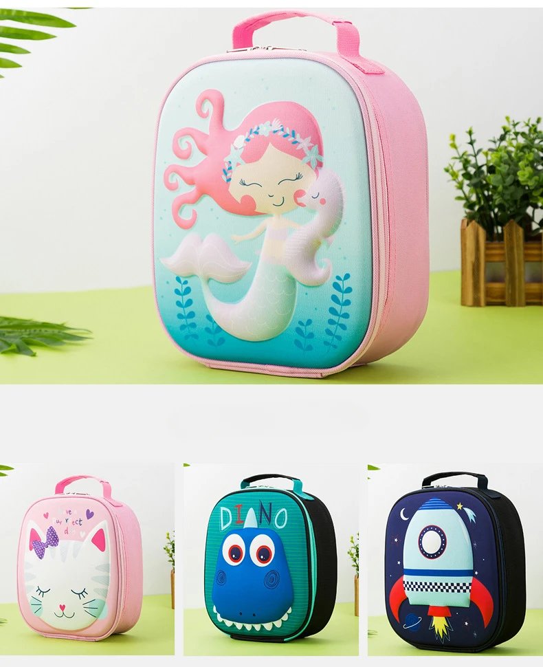 Children Cartoon Lunch Bag Portable Insulated Thermal Lunch Box Picnic Tote Food Fresh Cooler Bag Girls Boy Preservation Handbag