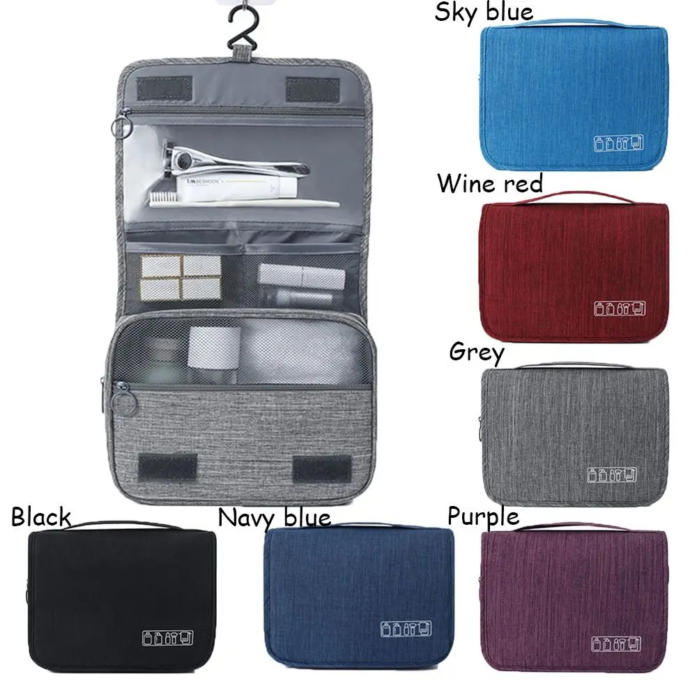 Foldable Toiletry Bag Organizer Hanging Storage Bag Bathroom Makeup Bag Case Travel Dry And Wet Separation Cosmetic Bag