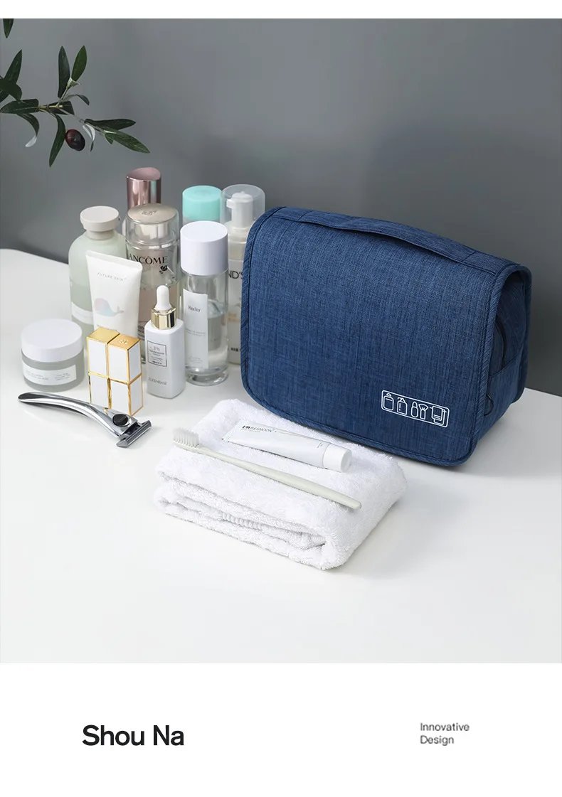Oxford Fabric Men Business Portable Storage Bag Toiletries Organizer Women Cosmetic Bag Waterproof Hanging Travel Wash Pouch