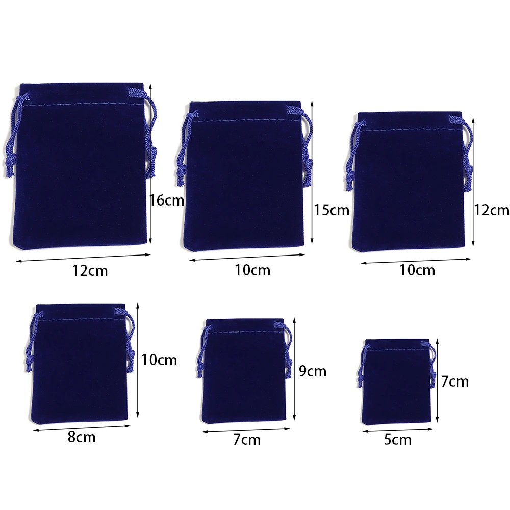 5-10pcs/lot Color Velvet Drawstring Bag Multi-size Packing Sachet for Jewelry Candy Storage Display Festival Gift Packing Pouch