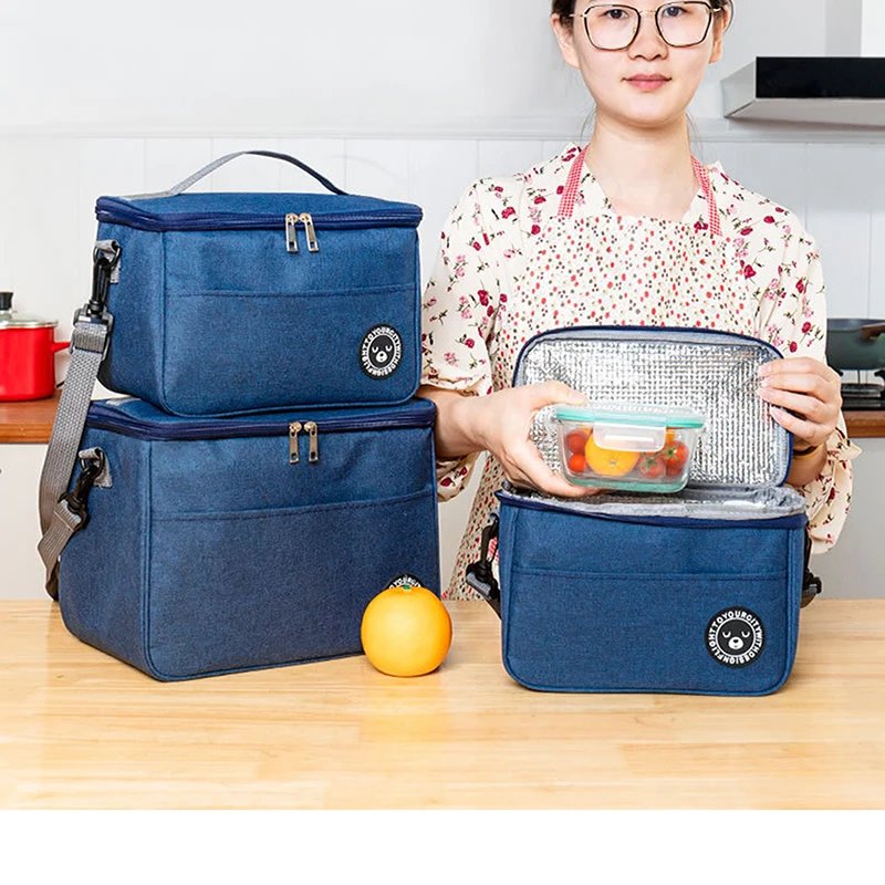 Insulated Lunch Box Men Women Travel Portable Camping Picnic Bag Cold Food Cooler Thermal Bag Kids Insulated Case With Strap 1