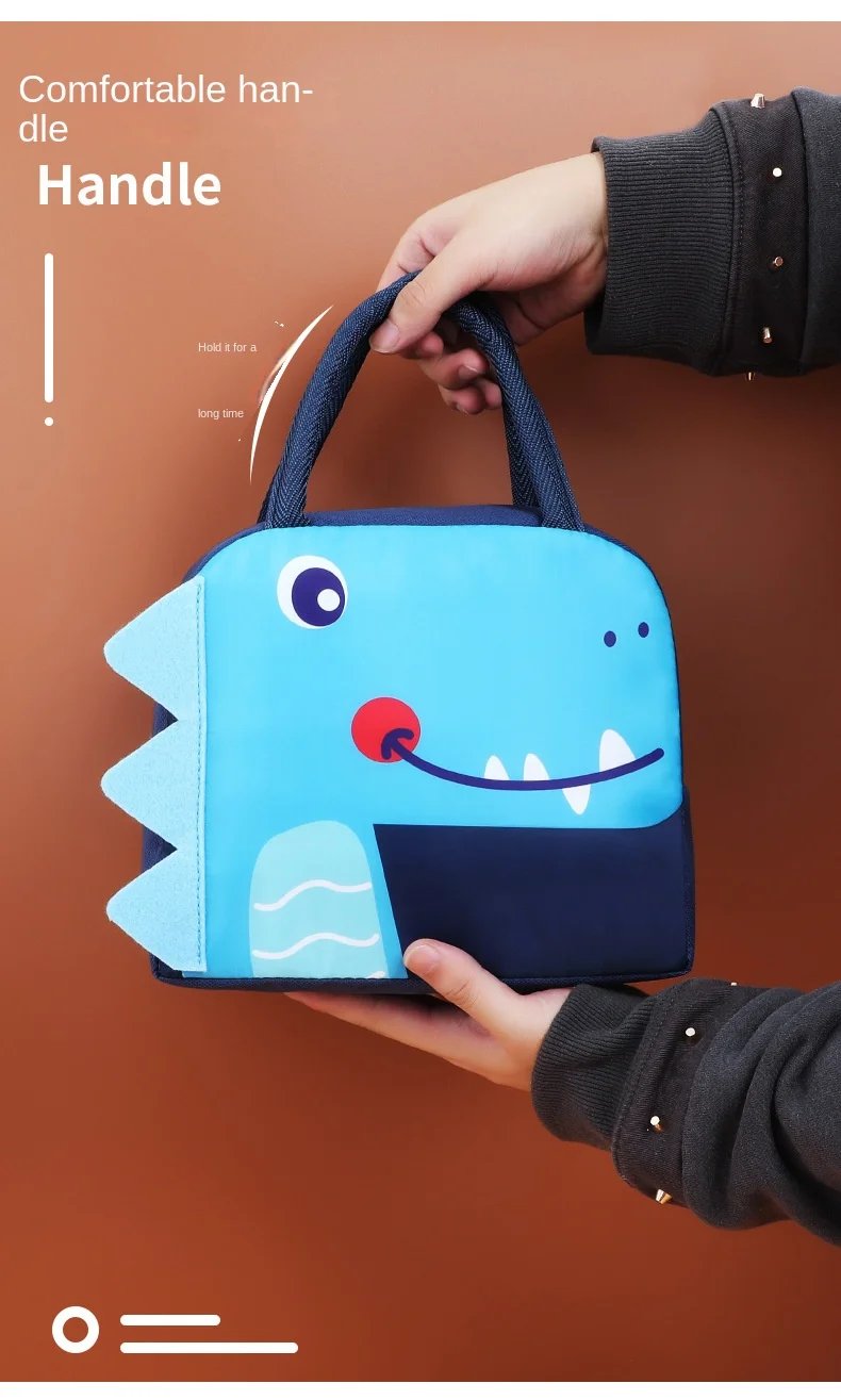 Cartoon Children's Lunch Bag Thermal Insulation Aluminum Film High Quality Waterproof Oxford Cloth Portable Lunch Bags Tote New
