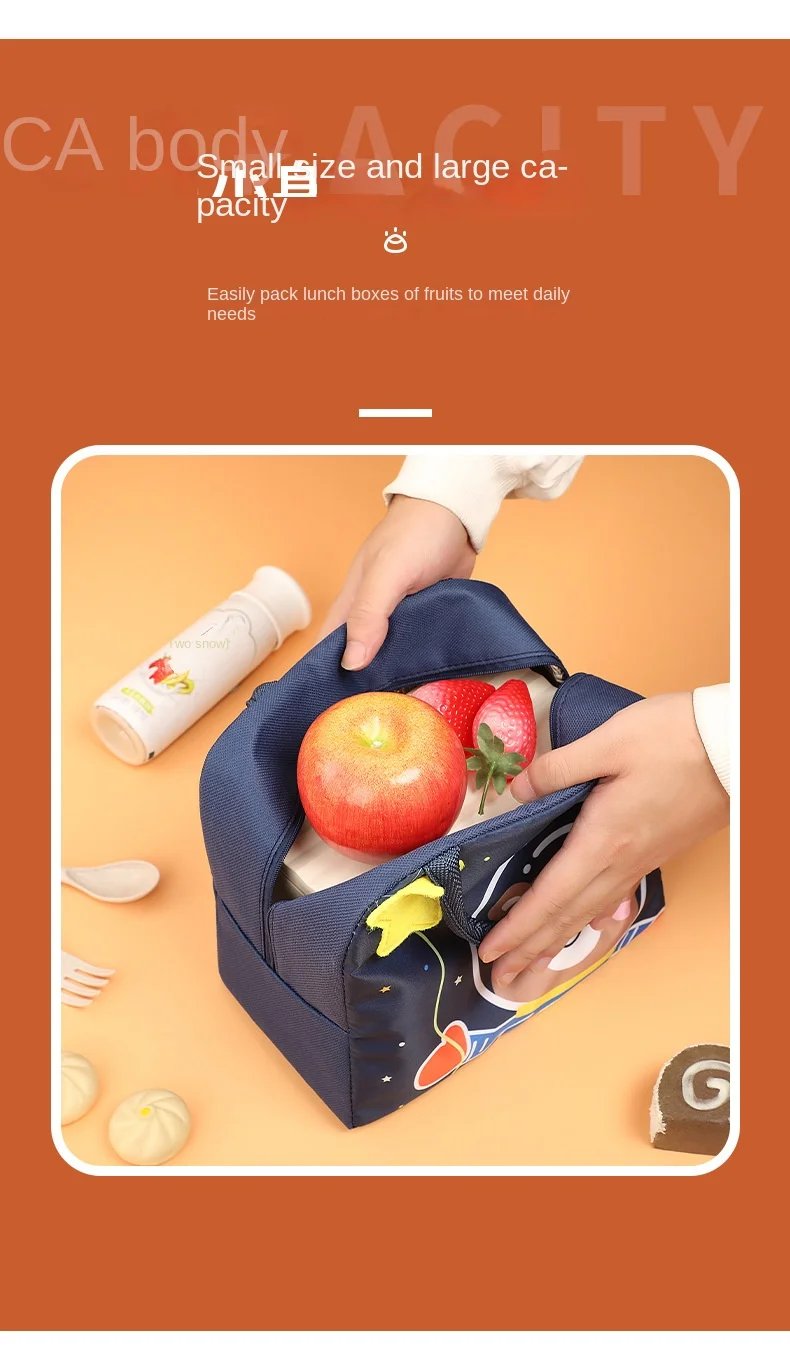 Cartoon Children's Lunch Bag Thermal Insulation Aluminum Film High Quality Waterproof Oxford Cloth Portable Lunch Bags Tote New