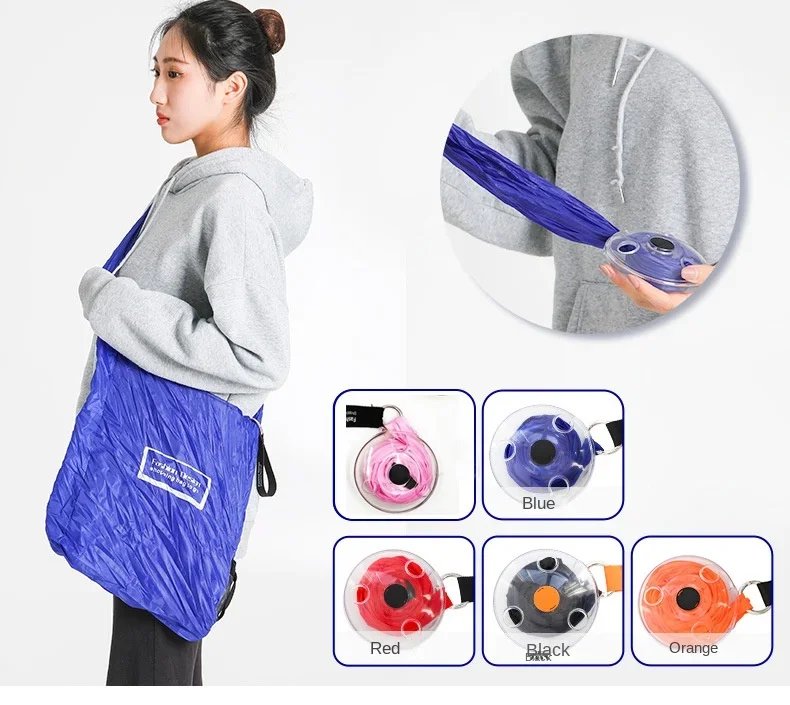 Home Foldable Retractable Supermarket Shopping Storage Bag Environmentally Friendly and Reusable Pouch Ultra-compact Portable