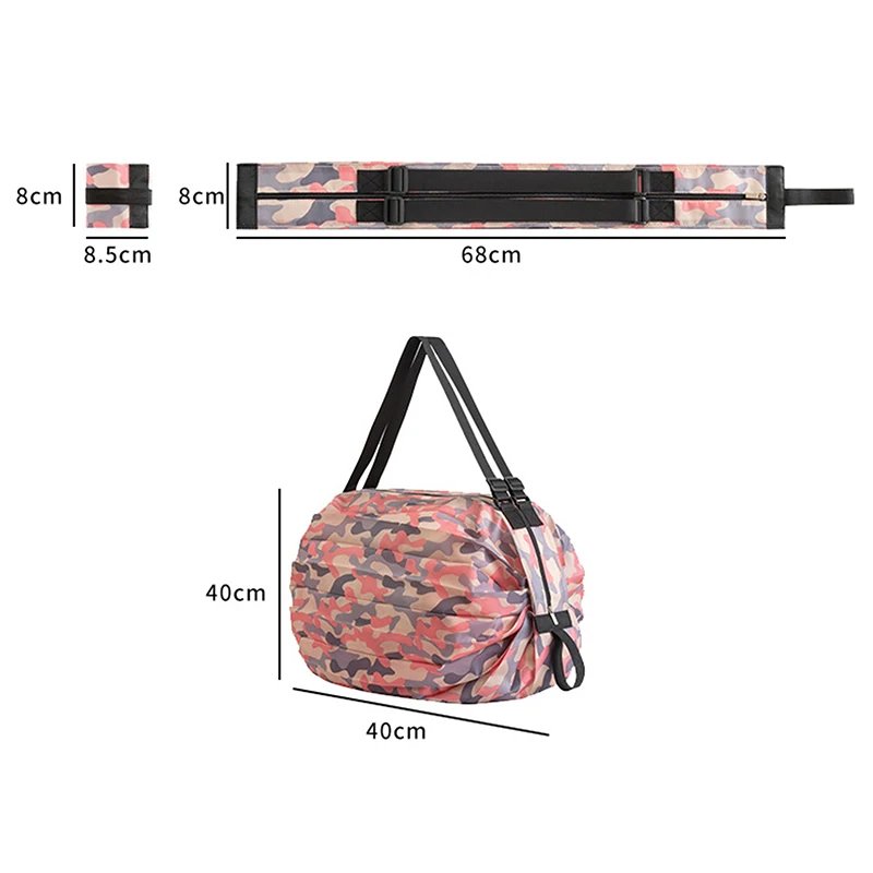 Foldable Storage Bag With Handle Portable Travel Camouflage Handbags Large Capacity Shopping Bag